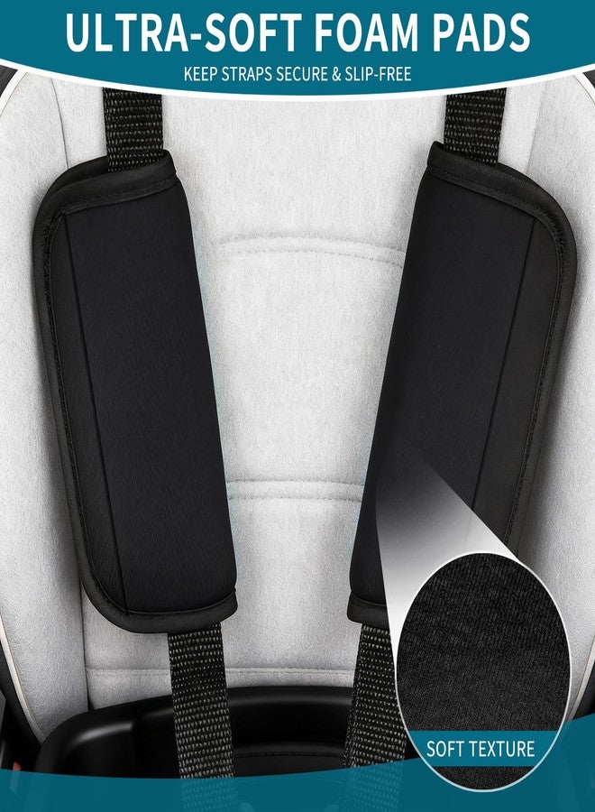 Fevbcnrj Car Seat Shoulder Pads Compatible with Doona, Ultra Soft and Breathable Grid Fabric, Protect Neck and Shoulder Strap Covers, Easy to Install, Straps Pads for Car Seat and Stroller, Black - Image 4